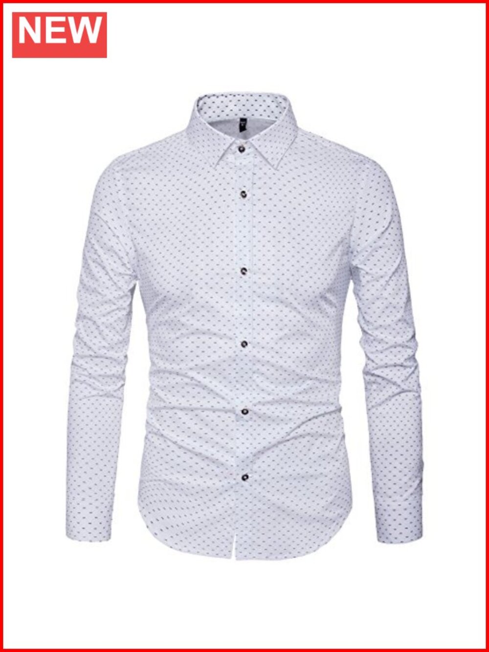 Men's Cotton Print Long Sleeve Button Down Dress Shirt Regular Fit